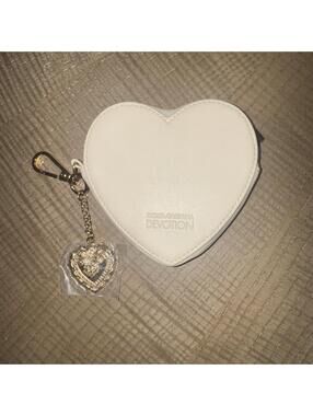 Dolce & Gabbana Devotion Sacred Heart Emblem Pouch with Gold Chain Brand New